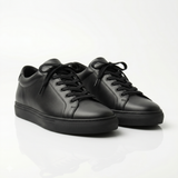 Premium Black Leather Sneakers for Men